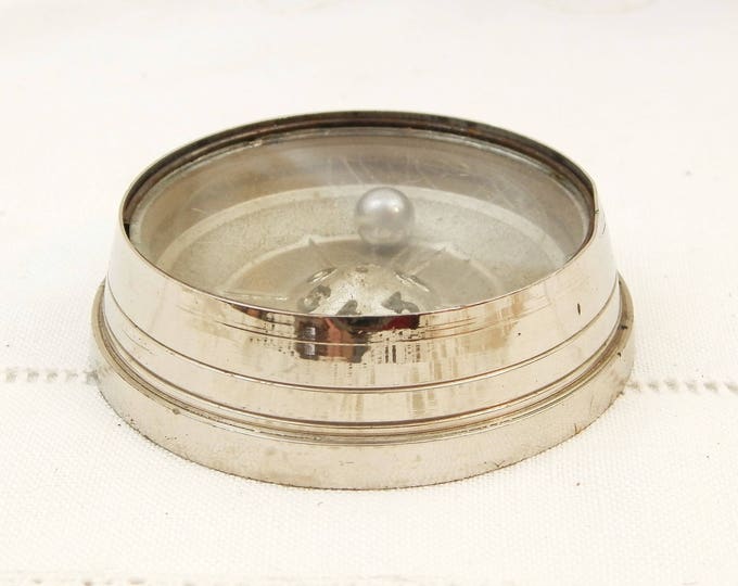 Vintage 1950s Pocket Metal Roulette Game Made in France, Steel Ball Casino Toy, 50s French Dexterity Puzzle, Pocket Game by Securitas