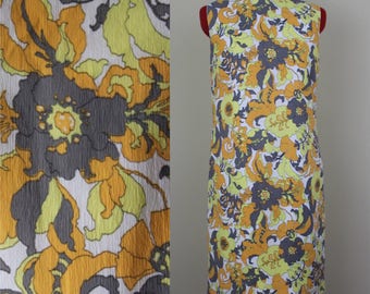 Psychedelic Poppy Dress || 1960s || Size Small || Size 4 || Retro Day Dress