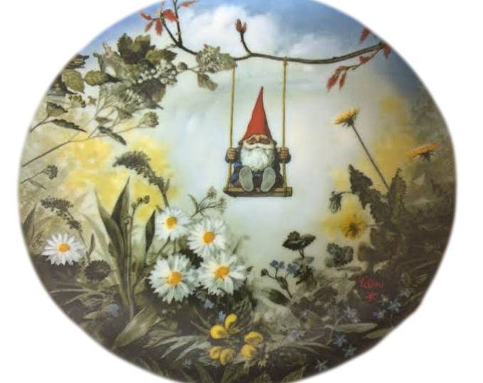 Gnome Plate, Rien Poortvliet, Four Seasons, Spring, Little Swinger Fairmont China - Vintage Collectible Plate Spring, Gift For Christmas