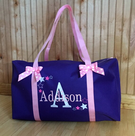 Girls Duffle Bag/Personalized embroidered Purple Duffle bag