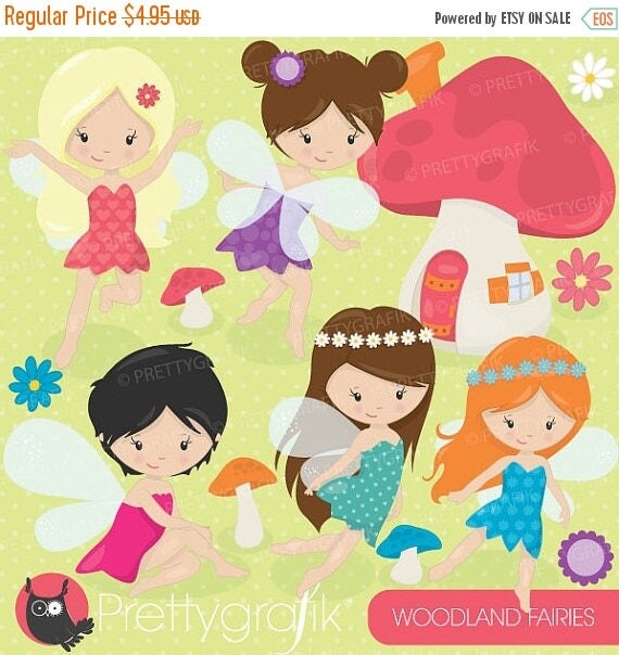 80% OFF SALE fairy clipart commercial use, vector graphics, digital clip art, digital images - CL513 Il_570xn