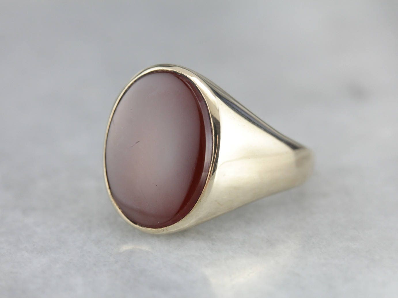 Mens Classic Sardonyx Ring Large Oval Ladies Statement Piece