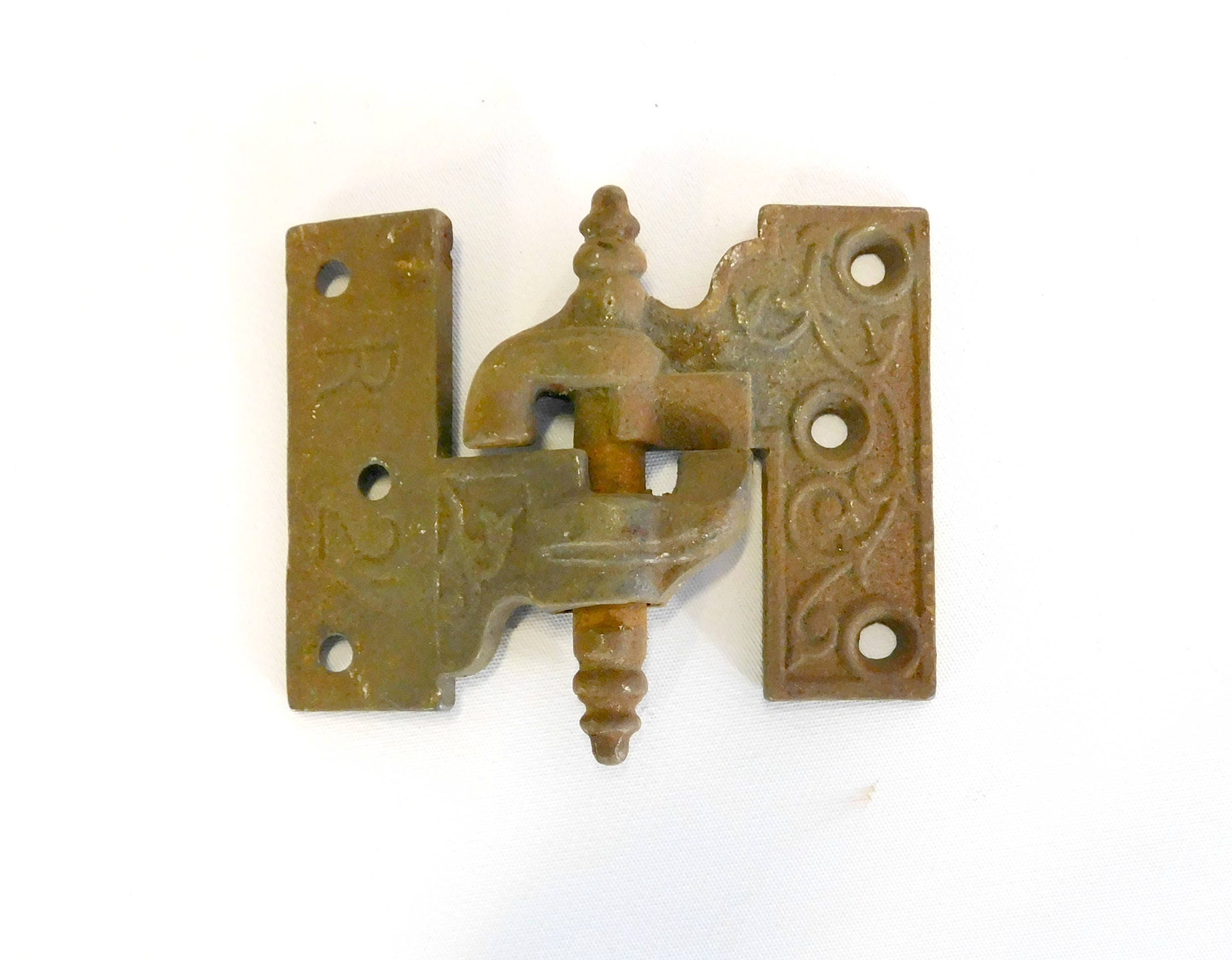 Antique Two Piece Ornate Exterior Shutter Hinge Eastlake