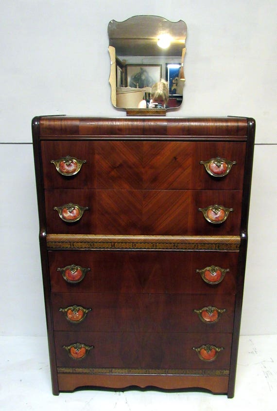 Art Deco Waterfall Dresser with bakelite handles