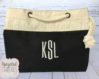 Personalized Beach Bag, Monogrammed Tote, Monogram Beach Bag, Monogrammed Canvas Bag, Monogram Bag, Custom Beach Bag