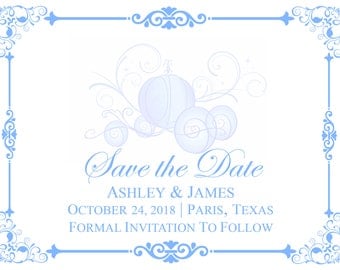 Disney Cinderella Carriage Coach Save the Date Downloadable Printable