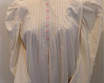 Vintage Prairie Dress Wedding Nightgown Hippie 1970s Boho Gunne Sax Style