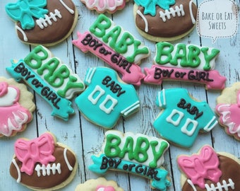 Gender Reveal Football Cookies