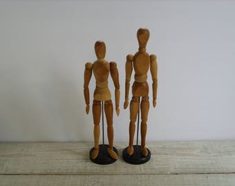 Mannequin Bois Articulé Vintage Femme - Modèle Dessin 12 Pouces - Japon