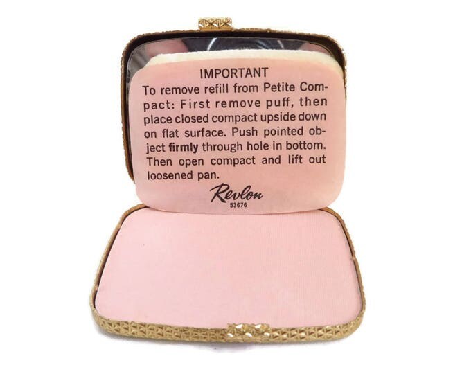 Vintage Revlon Compact - Petite "Love-Pat" - Diamond Design Refillable Compact, Van Cleef and Arpels, New Old Stock, Collector's Compact Vintage Revlon Compact - Petite "Love-Pat" - Diamond Design Refillable Compact, Van Cleef and Arpels, New Old Stock, Collector's Compact