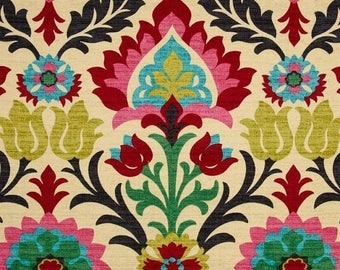 Southwestern Fabric, Mexican Fabric, Tela Mexicana, Cinco de Mayo Fabric, Santa Maria Desert Flower Drapery Fabric - By the yard