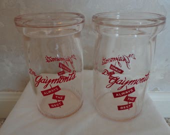 2 Collectible Dr. Gaymont’s Cottage Cheese/Sour Cream Dairy Jars (#1528)