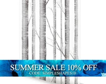 Birch Tree Wallpaper Removable Peel & Stick Fabric Wallpaper Repositionable