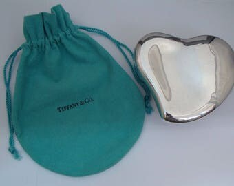 Vintage TIFFANY & CO 925 STERLING Silver Large Heart Box by Elsa Peretti 4"