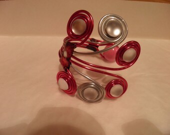 Aluminum Cuff Bracelet and beads