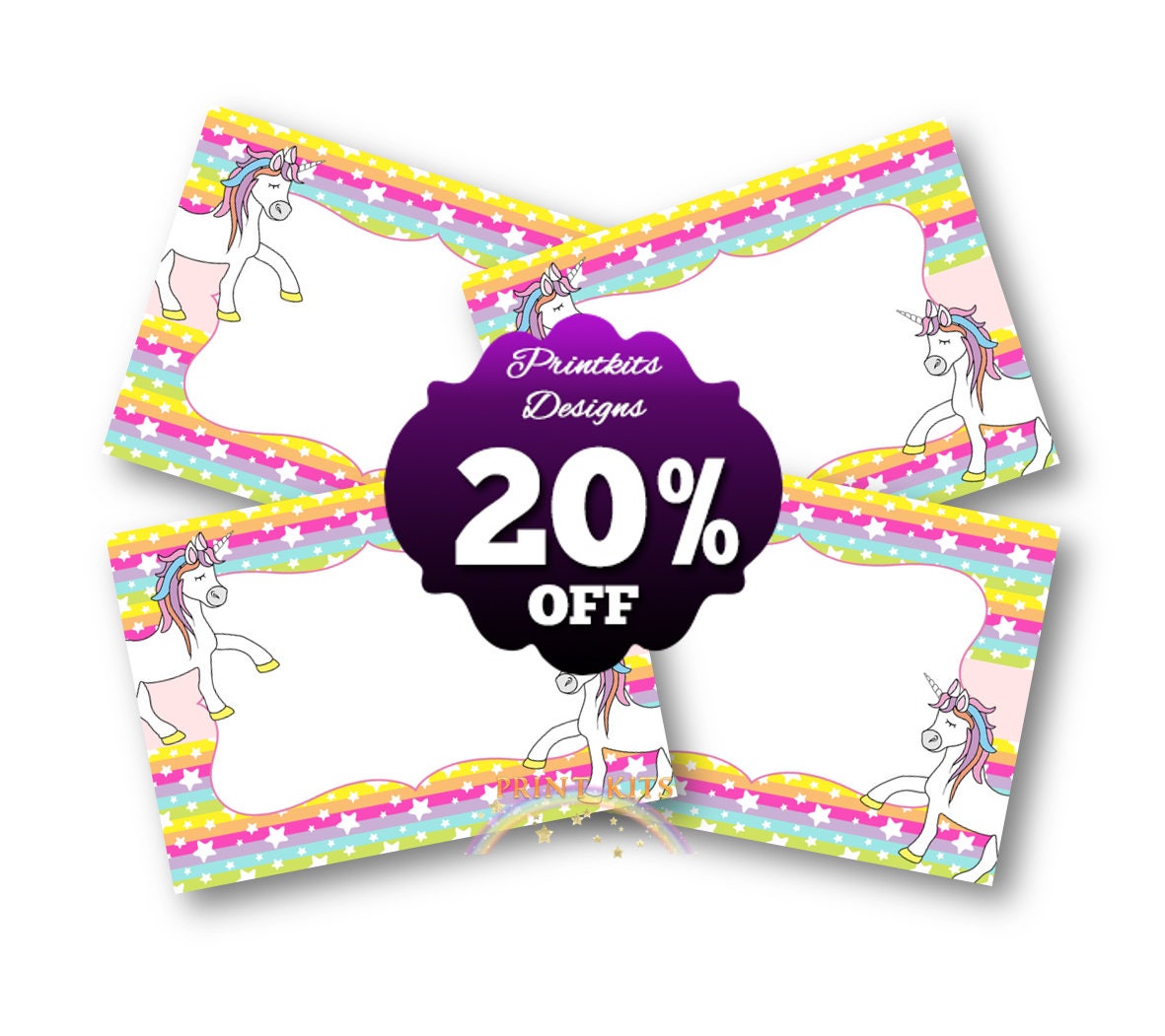 Unicorn Party Label Unicorn Food Labels Candy Buffet Labels