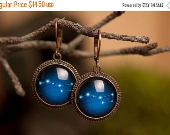 20% OFF Ursa Major earrings, Big Dipper earrings, galaxy earrings, dangle earrings, antique brass earrings, constellation earrings, space ea