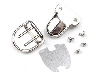 Satchel silver metal clasp