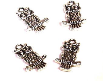 silver plated 20mm OWL charms