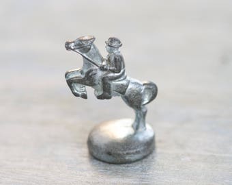 Tiny Horse Jockey Lead Figurine - Old Monopoly Piece