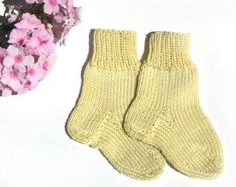Baby cotton socks, Hand knit newborn socks, Shoes newborn, Baby shower gift