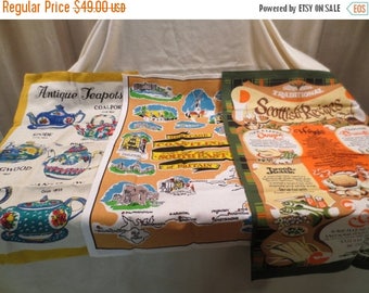 50% Off Estate Sale Wholesale Lot 11 Vintage Tea Towels & Aprons, Bulk Lot 11, Resale, Australia, England, Scotland, Cats, Teapots, Alaska,
