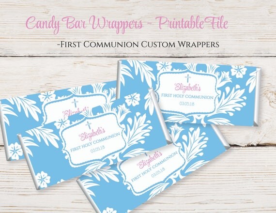 free first communion candy bar wrapper template