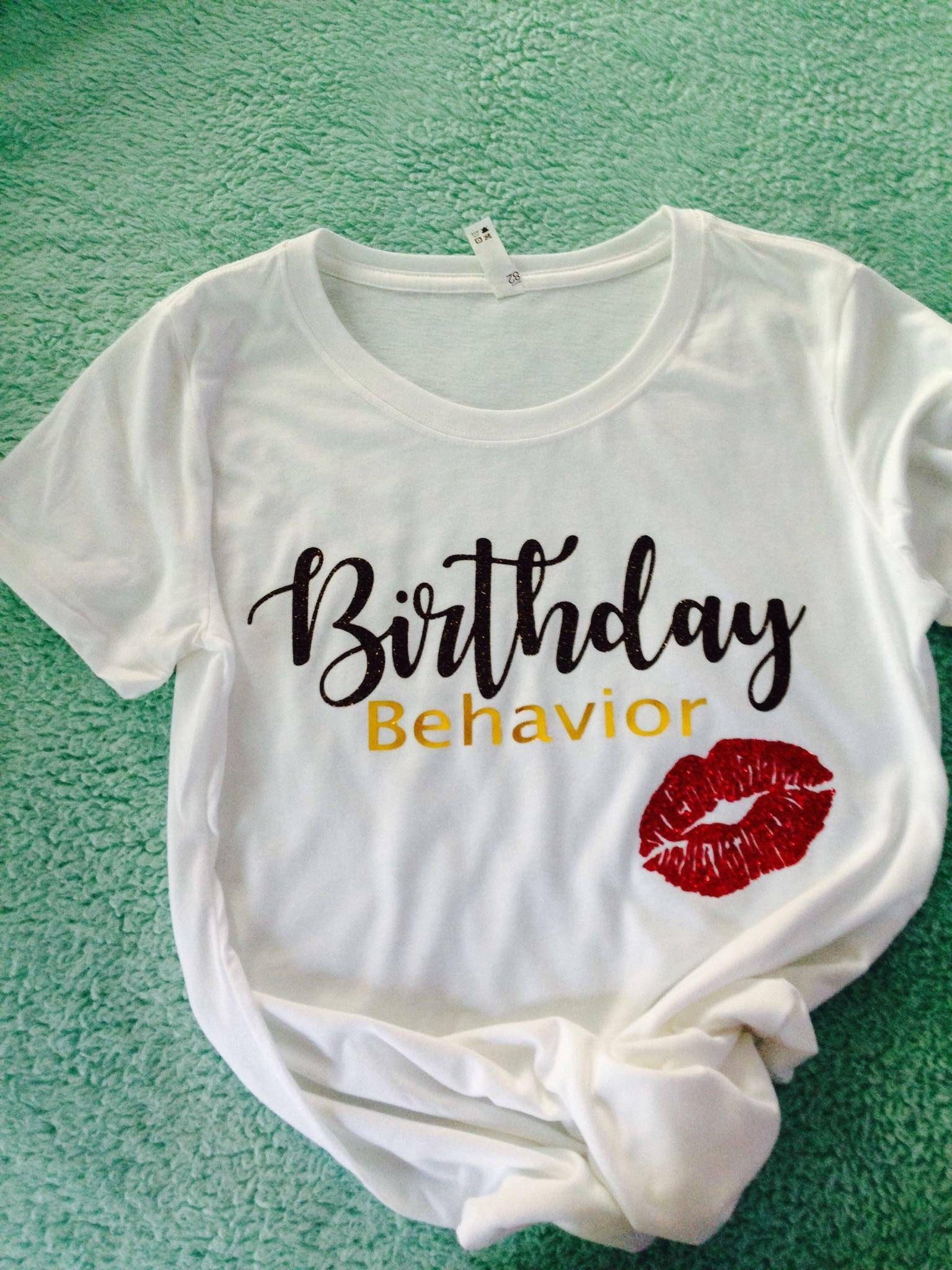 Birthday T-Shirt Birthday Shirt with lips Birthday Girl