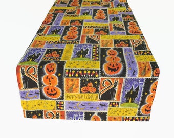 14" x 36" Halloween Table Runner, 14" x 36 Halloween Table Linens, Reusable Halloween Decor, Table Runner & Matching Napkins