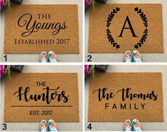 Doormat, door mat, custom doormat, custom welcome mat, family name gift, housewarming gift, customized doormat, unique wedding gift