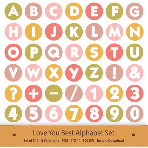 love digital alphabet letters printable valentines clipart