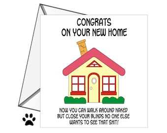 Congrats New House rude new home card | etsy Congrats New House rude new home card | etsy
