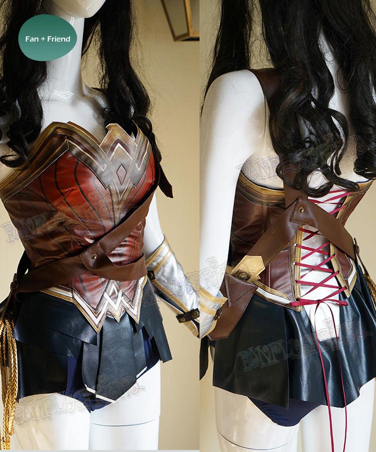 Wonder Woman Cosplay Adult Women Leather Armor Corset Skirt