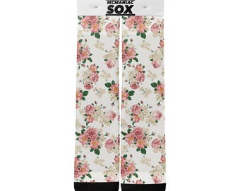 Custom Floral Design Womens Mens Socks for Weddings