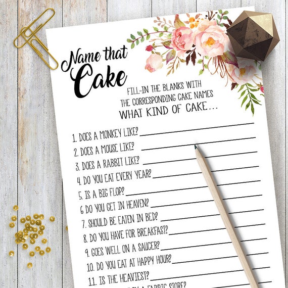 name that cake game bridal shower game printable wedding