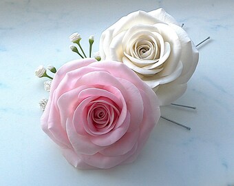 White Garden Rose Hair rose hair pins | etsy White Garden Rose Hair rose hair pins | etsy