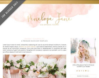 Blogger Template - Mobile Responsive & Dropdown Menu - INSTANT DOWNLOAD - Penelope Jane Theme