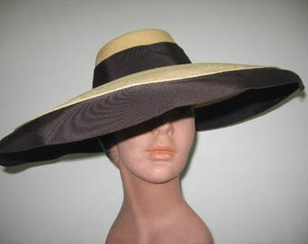 1940's Extreme Wide Brim Genuine Panama Straw Fedora Hat!