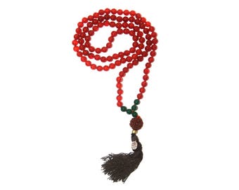 I AM Graditude~ Handmade 108 Bead Mala Necklace with Tassel