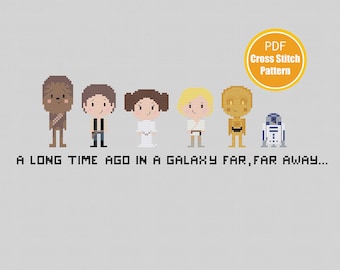 Star Wars Cross stitch Pattern - PDF file Instant Download - Chewy Han Solo Princess Leia Crossstitch