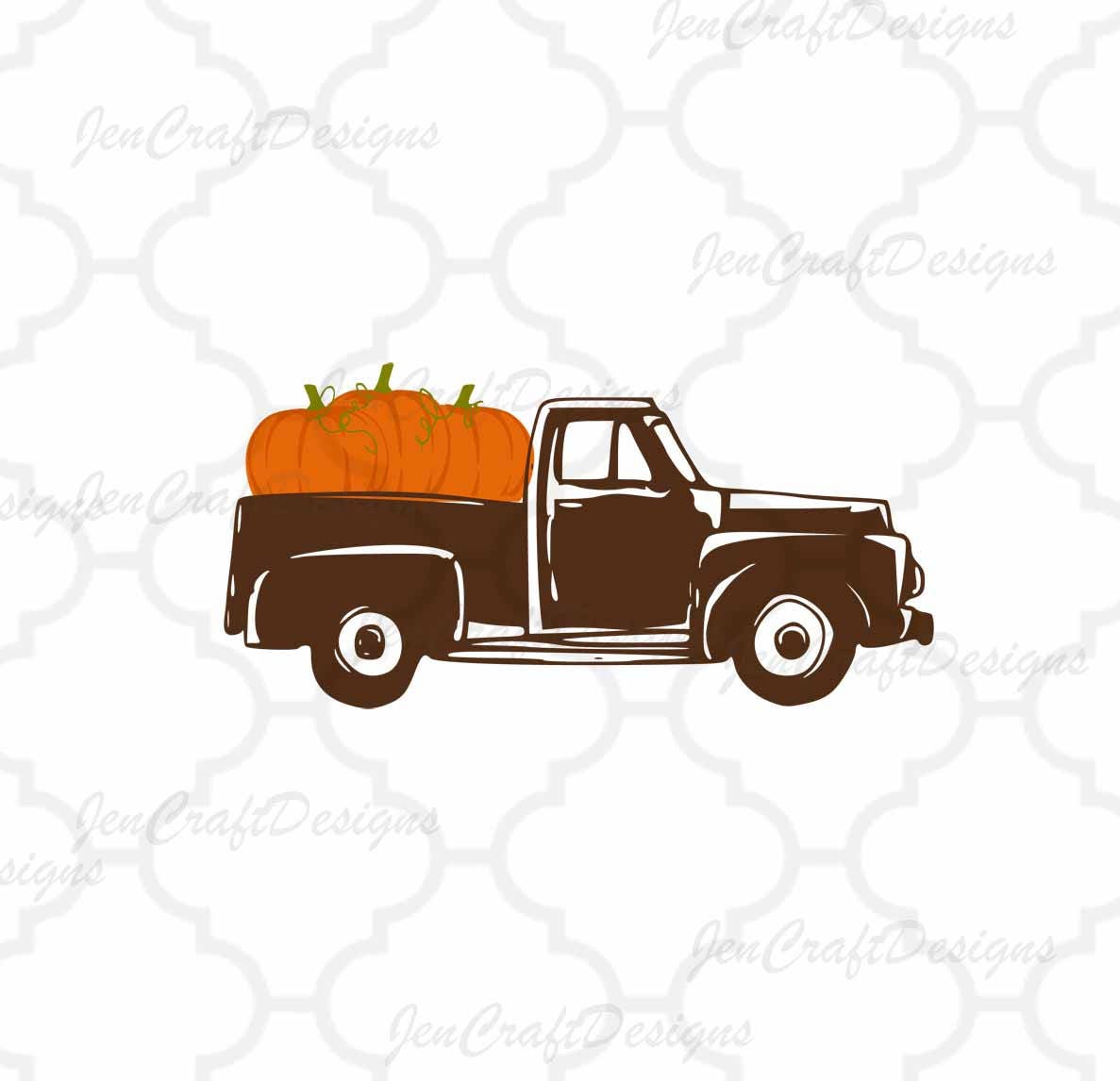 Download Antique Fall Pumpkins Truck SVG Vintage truck SVG classic truck svg cut File, DXF, eps, png for ...
