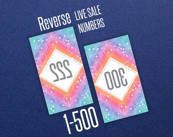 Live Sale Numbers - Reverse 1-500 * LLR Home Office Approved Fonts & Colors * 8.5x11 * DIY Print * Facebook Live Sale * Rainbow Design