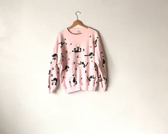Sweatshirt homme oversize,Nouveau mignon Yin Yang chat sweats à capuche