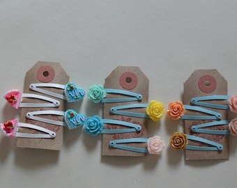 Hair clips/Set of 4 hair slides/Choice of 2 designs
