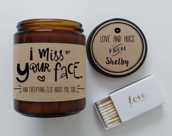 Personalized Candle Missing You I Miss Your Face Candle Gift LDR Gift for Boyfriend Gift for Girlfriend Long Distance Relationship Git