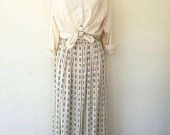 Vintage Calvin Klein silk pleated cream skirt