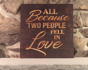 Wedding or Engagement Carved Sign