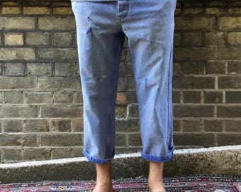 Vintage 1960s French Workwear Chore Pants Trousers