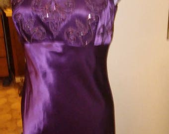Gunne Sax Purple Satin Dress