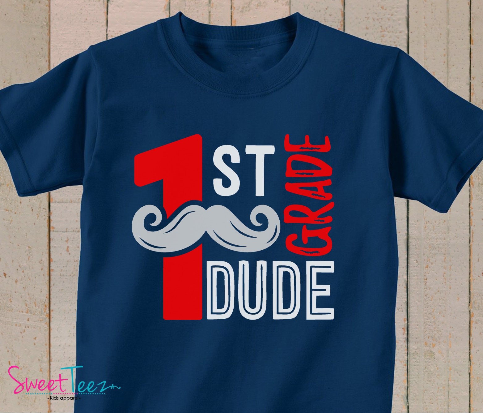 1st Grade Shirt Hip Shirt Boy Navy Tshirt First Grade Dude